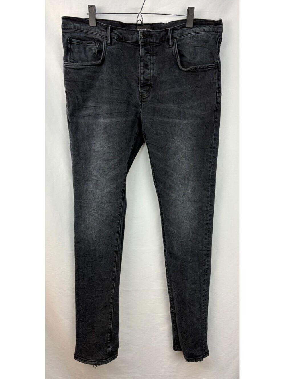 Purple Brand P001 Black Wash Slim Skinny Men's Size 38 Distressed Jeans